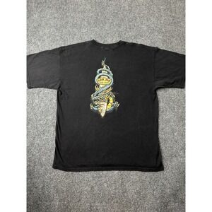 Mens Graphic Tee Ron Jon Surf Shop Dragon Black Double Sided, Size XL
